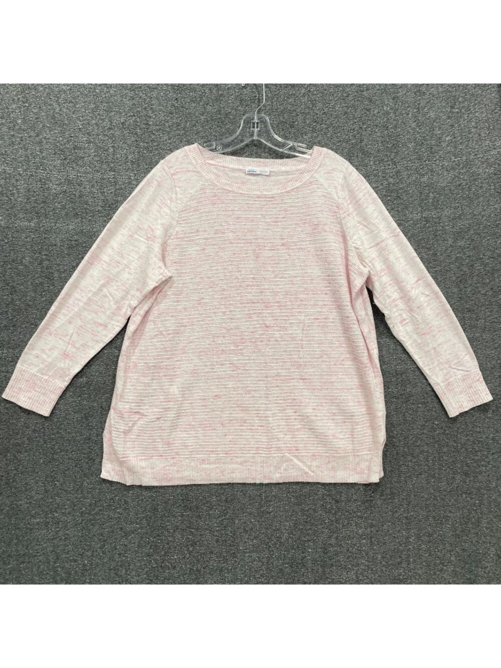 Talbots Sweater Womens 1X Pink Space Dye Pullover Marled Knit Hello Saturday